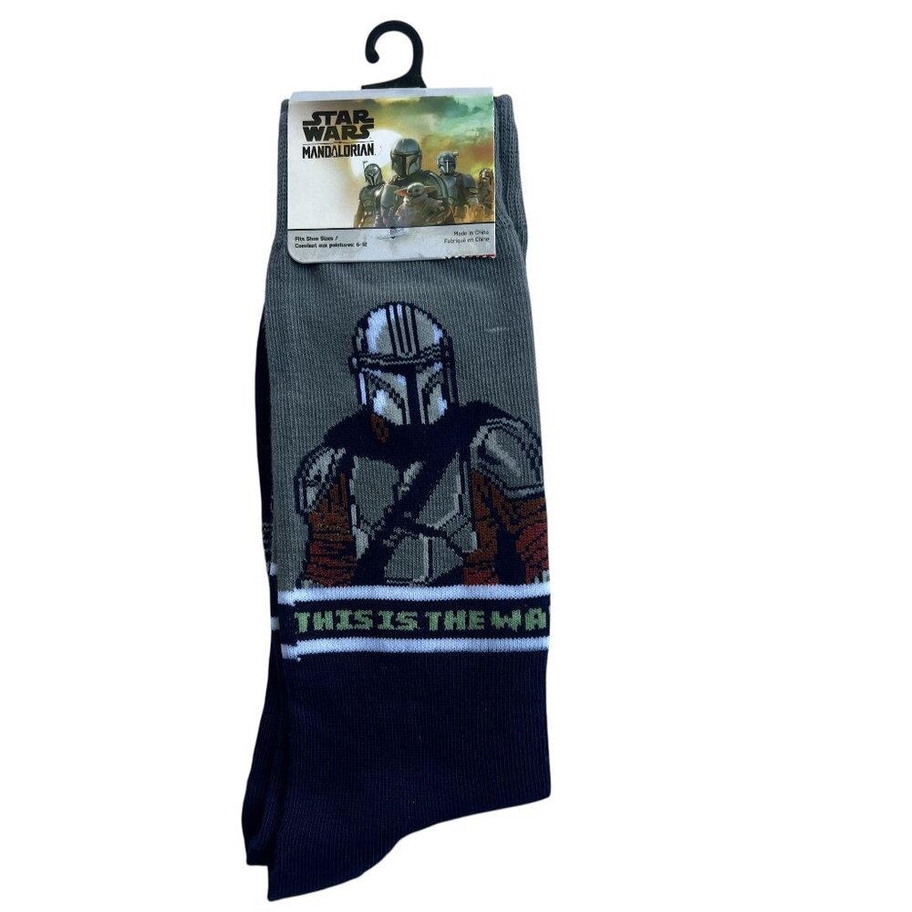 Mandalorian Disney Size Men's 6-12 Crew Socks NWT